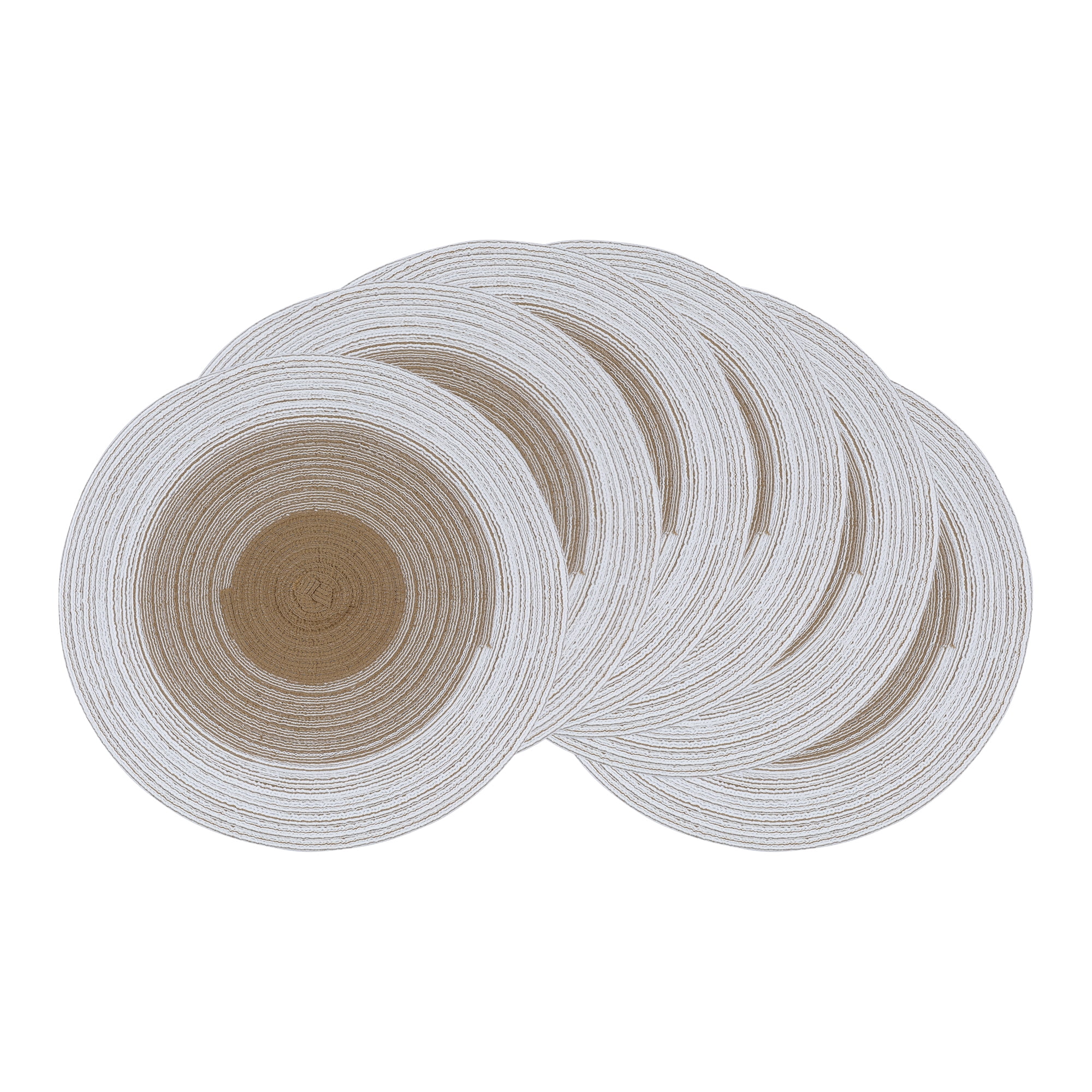 Unique Bargains Set of 6 Rattan Placemats for Dining Table Coffee