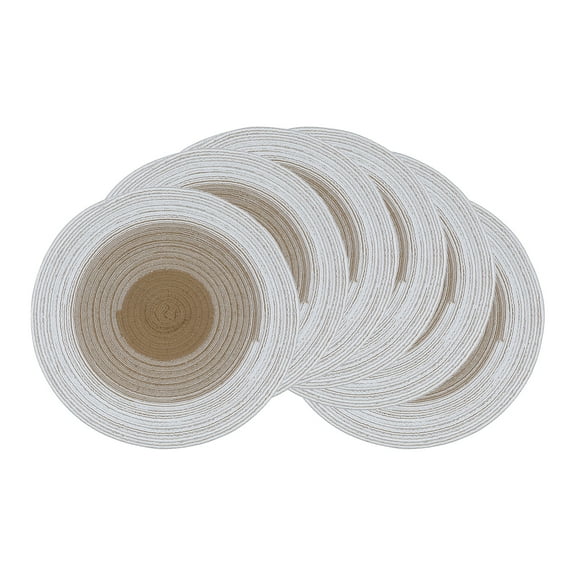 Unique Bargains Set of 6 Rattan Placemats for Dining Table Coffee