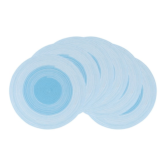 Unique Bargains Set of 6 Rattan Placemats for Dining Table Light Blue