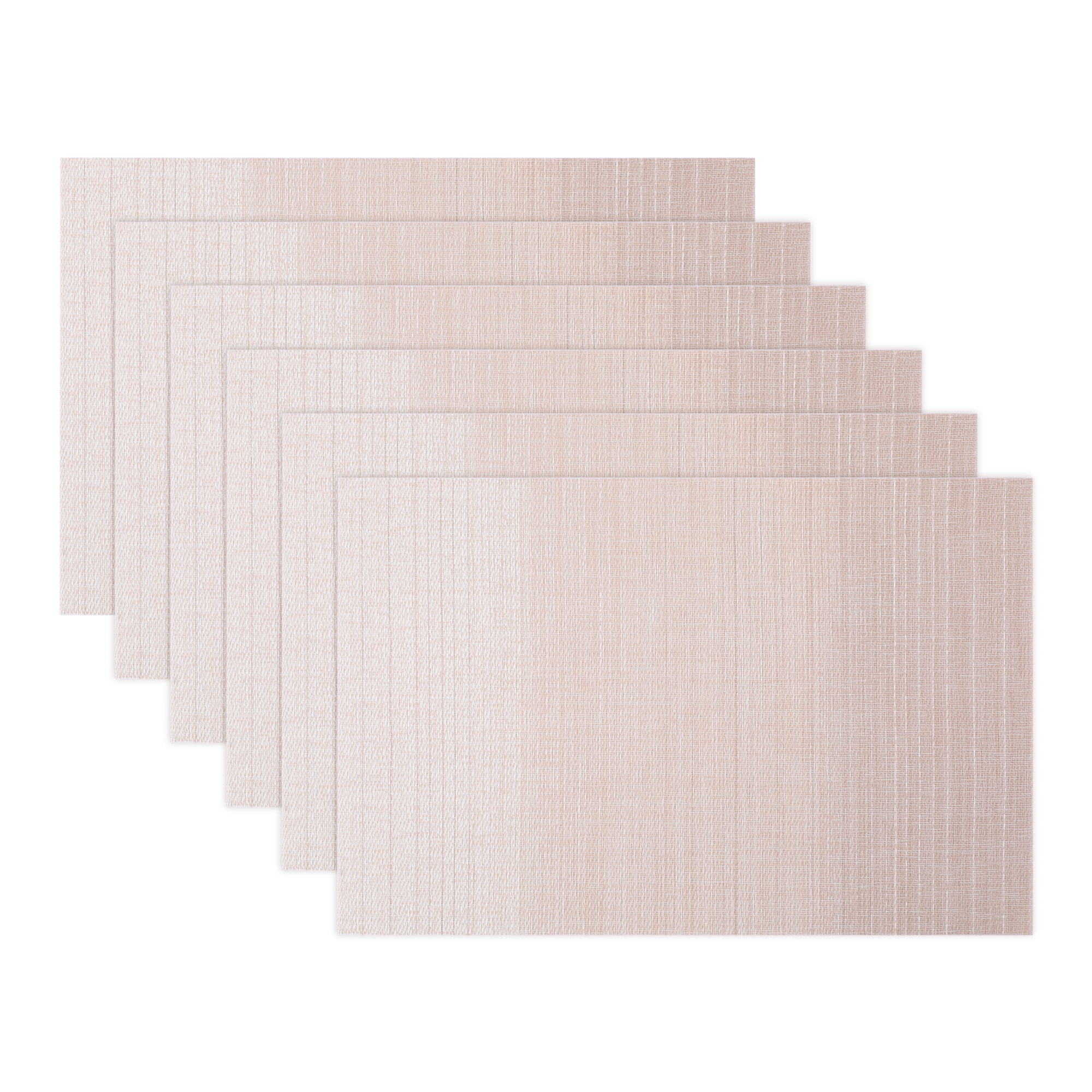 Unique Bargains Set of 6 Rectangle Placemats for Table Decor Beige 17.7x11.8inch