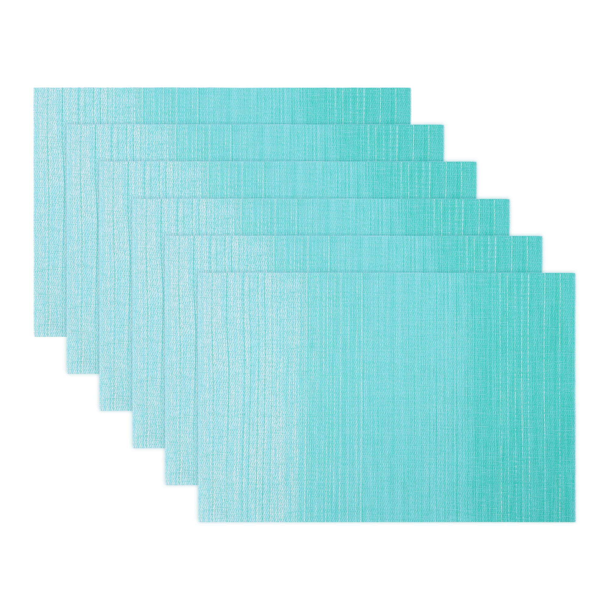 Unique Bargains Set of 6 Rectangle Placemats for Table Decor Lake Blue 17.7x11.8inch