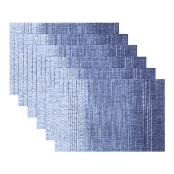 Unique Bargains Set of 6 Rectangle Placemats for Table Decor Light Blue 17.7x11.8inch