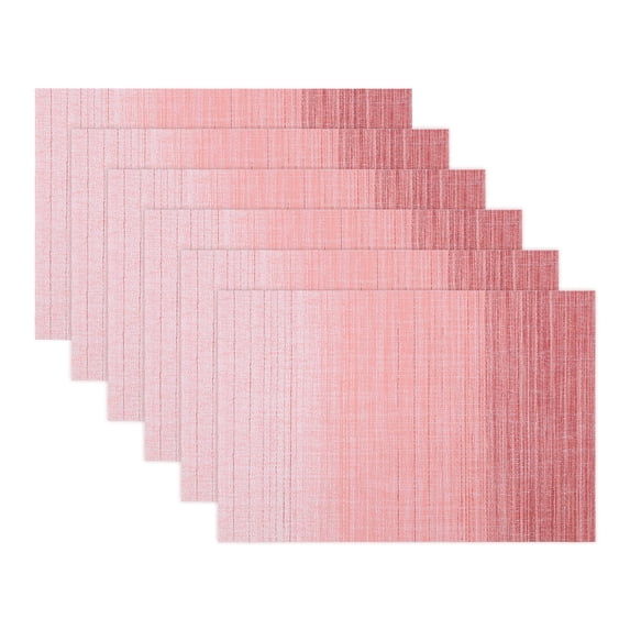 Unique Bargains Set of 6 Rectangle Placemats for Table Decor Pink 17.7x11.8inch