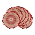 thumbnail image 1 of Unique Bargains Set of 6 Round Farmhouse Placemats for Dining Table Decor Red, 1 of 6