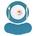 thumbnail image 1 of Unique Bargains Set of 6 Round Placemats for Kitchen Dining Table Decor Blue, 1 of 7