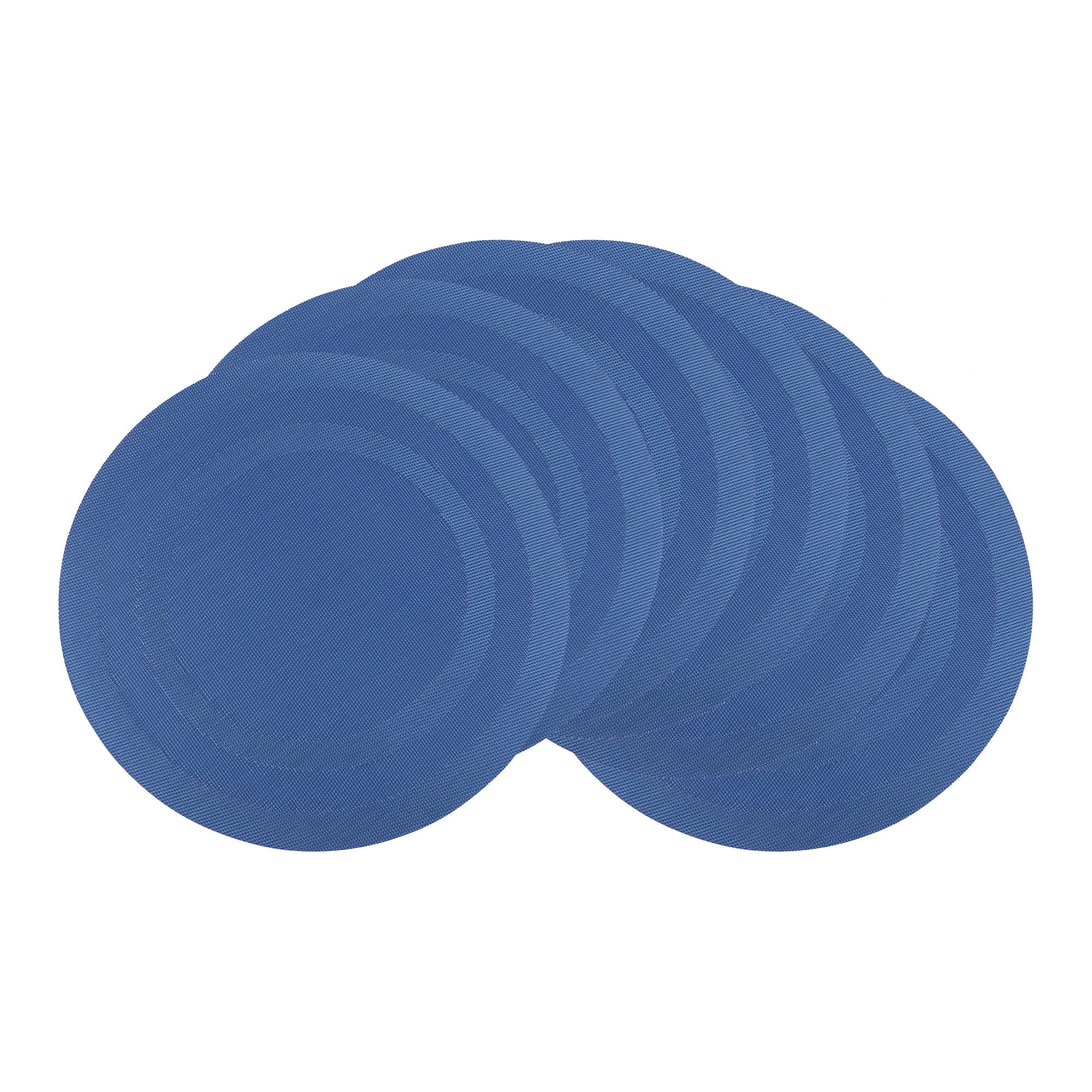 Unique Bargains Set of 6 Round Placemats for Kitchen Dining Table Decor Blue