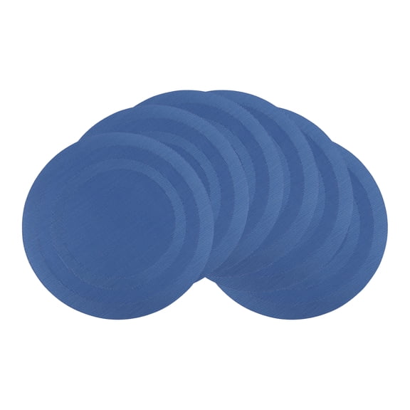 Unique Bargains Set of 6 Round Placemats for Kitchen Dining Table Decor Blue