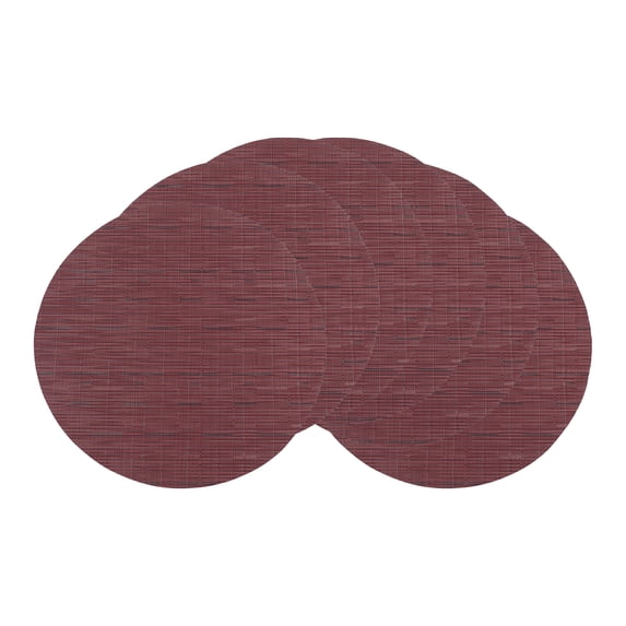 Unique Bargains Set of 6 Round Placemats for Kitchen Dining Table Decor Burgundy