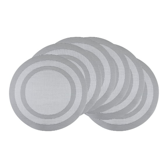 Unique Bargains Set of 6 Round Placemats for Kitchen Dining Table Decor Gray