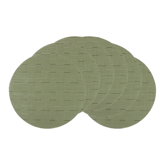 Unique Bargains Set of 6 Round Placemats for Kitchen Dining Table Decor Green