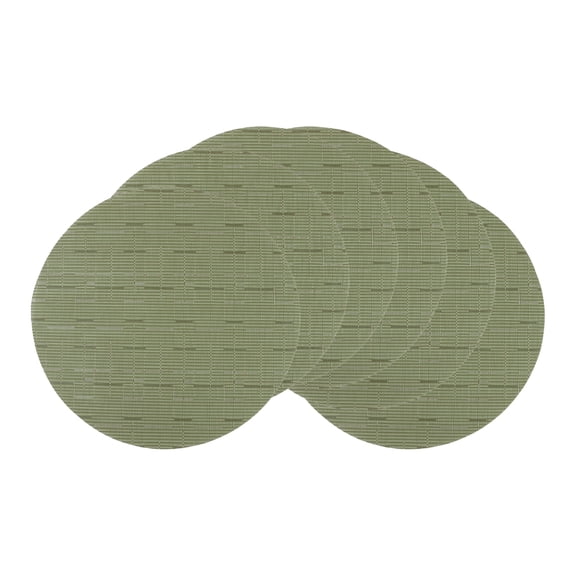 Unique Bargains Set of 6 Round Placemats for Kitchen Dining Table Decor Green