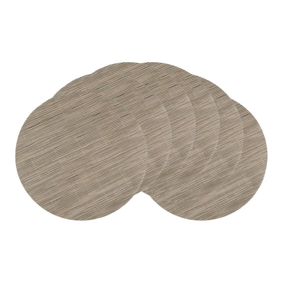 Unique Bargains Set of 6 Round Placemats for Kitchen Dining Table Decor Light Brown