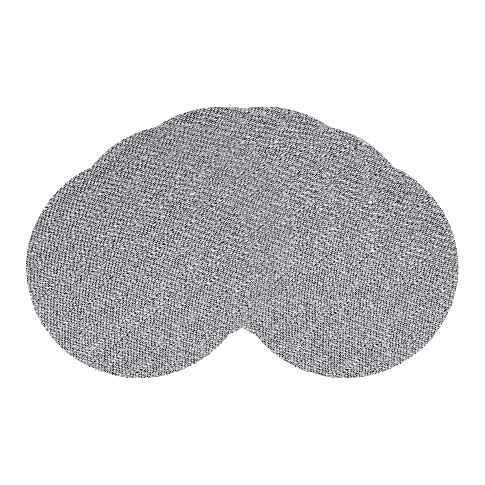 Unique Bargains Set of 6 Round Placemats for Kitchen Dining Table Decor Silver Gray