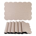 thumbnail image 1 of Unique Bargains Set of 6 Ruffle Placemats for Kitchen Dining Table Decor Beige, 1 of 7