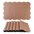 thumbnail image 1 of Unique Bargains Set of 6 Ruffle Placemats for Kitchen Dining Table Decor Dark Curry, 1 of 7