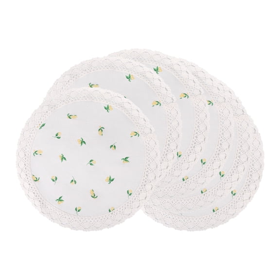 Unique Bargains Set of 6 Rustic Placemats for Dining Table Decor Beige