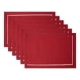 thumbnail image 1 of Unique Bargains Set of 6 Rustic Polyesterl Placemats for Dining Table Decor Red 18"x12", 1 of 5