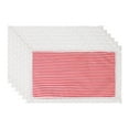 thumbnail image 1 of Unique Bargains Set of 6 Rustic Washable Table Mat Placemats with Lace Trim Red, 1 of 6