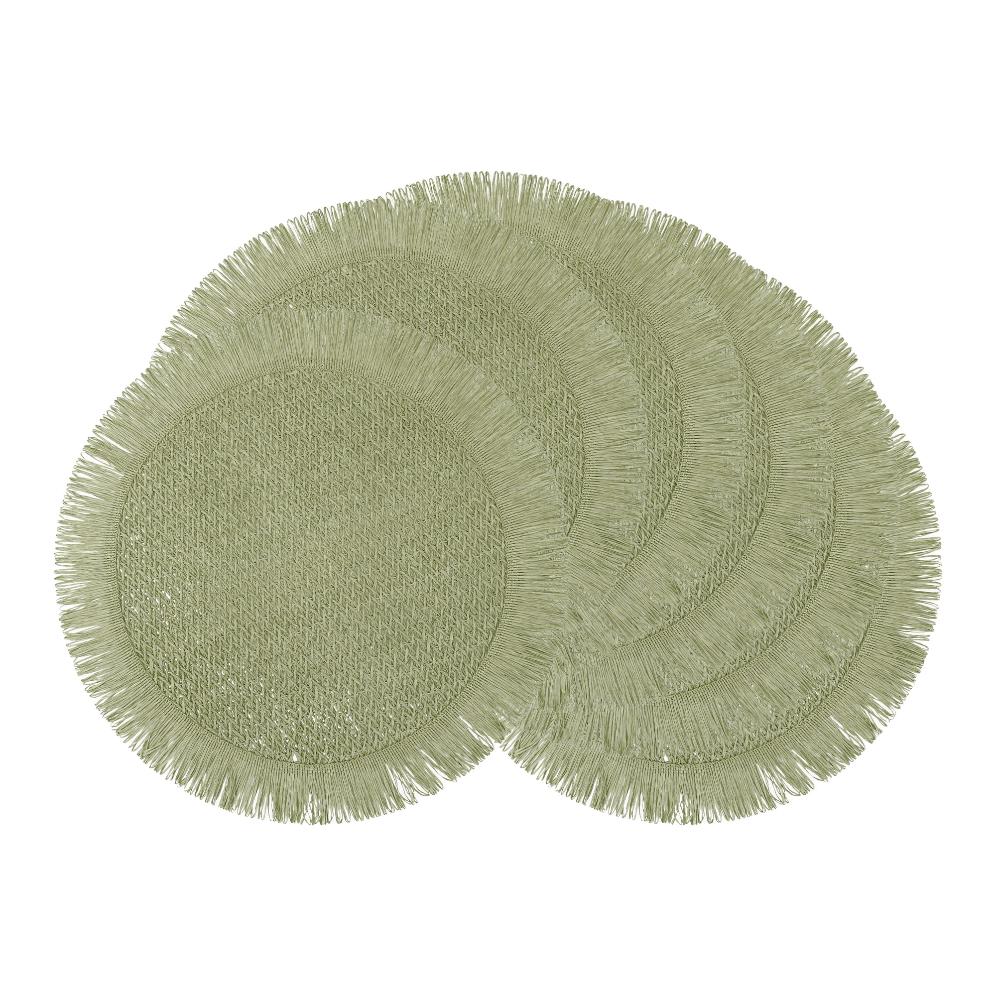 Unique Bargains Set of 6 Rustic Woven Placemats for Dining Table Decor Green