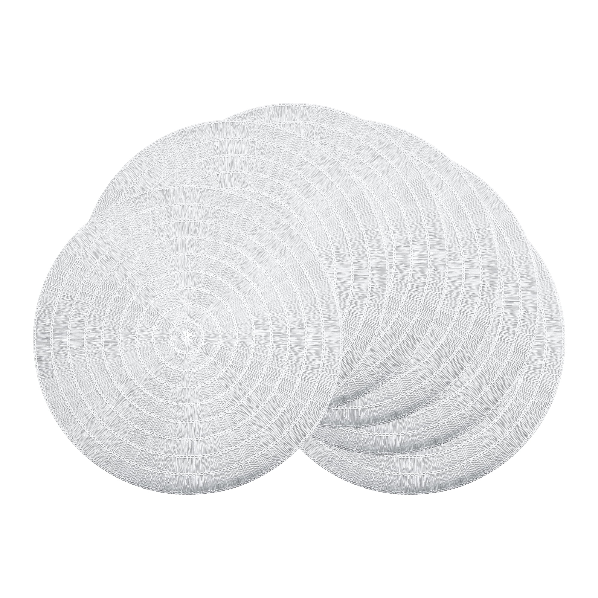Unique Bargains Set of 6 Rustic Woven Placemats for Dining Table Decor Indoor Silver
