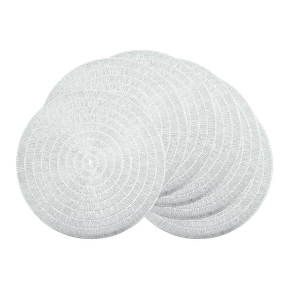 Unique Bargains Set of 6 Rustic Woven Placemats for Dining Table Decor Indoor Silver