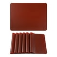 thumbnail image 1 of Unique Bargains Set of 6 Silicone Placemats for Kitchen Dining Table Decor Brown, 1 of 7