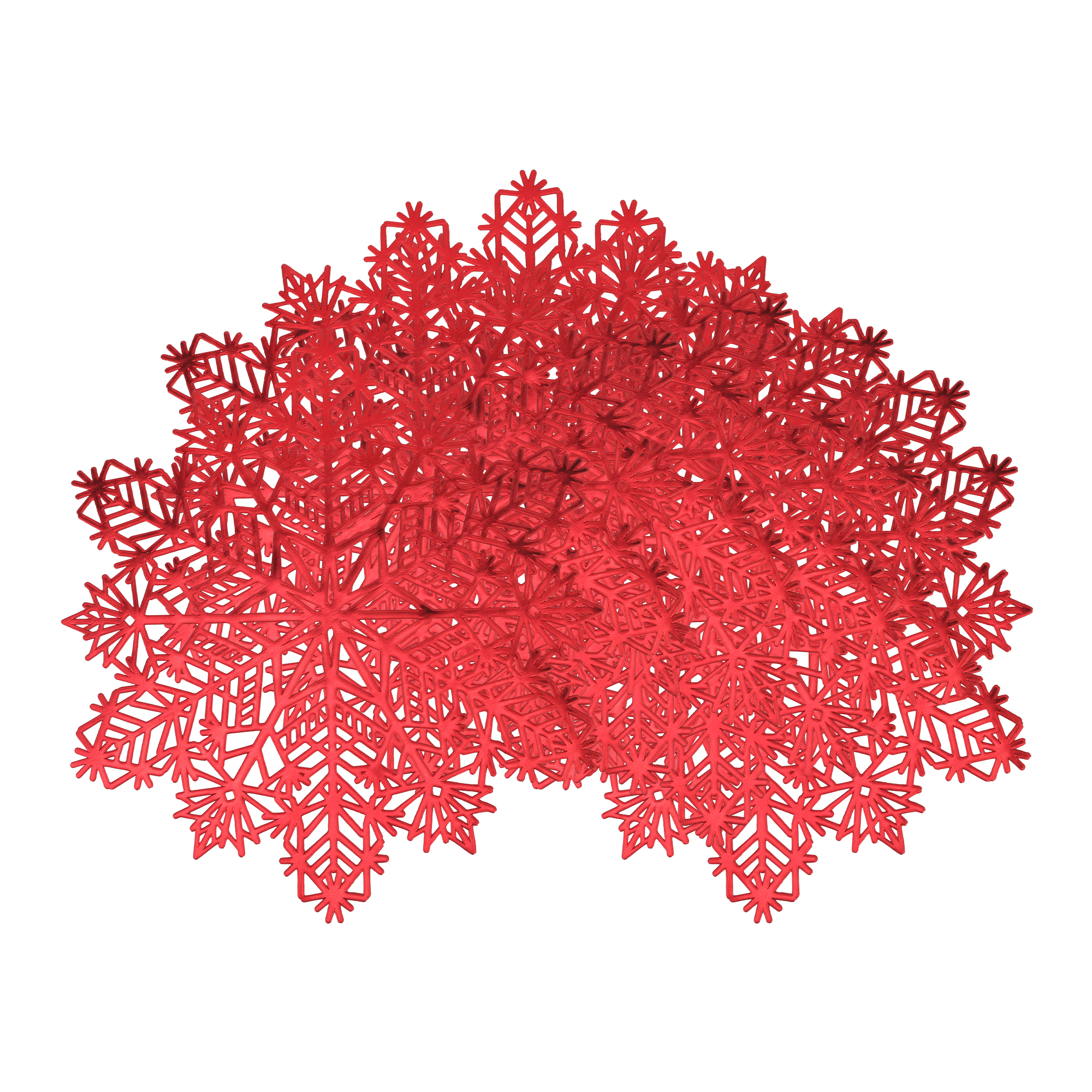 Unique Bargains Set of 6 Snowflake Shape Placemats Kitchen Table Mat Red