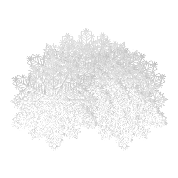 Unique Bargains Set of 6 Snowflake Shape Placemats Kitchen Table Mat White