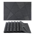 thumbnail image 1 of Unique Bargains Set of 6 Solid Design Placemats for Kitchen Dining Table Decor Black, 1 of 7