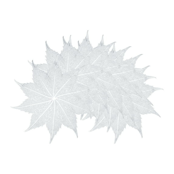 Unique Bargains Set of 6 Washable Farmhouse Leaf Shape Placemats Indoor Silver