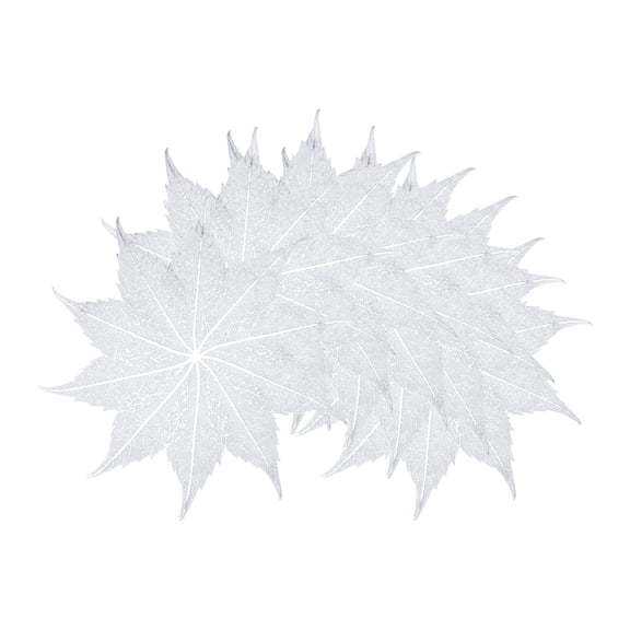 Unique Bargains Set of 6 Washable Farmhouse Leaf Shape Placemats Indoor Silver