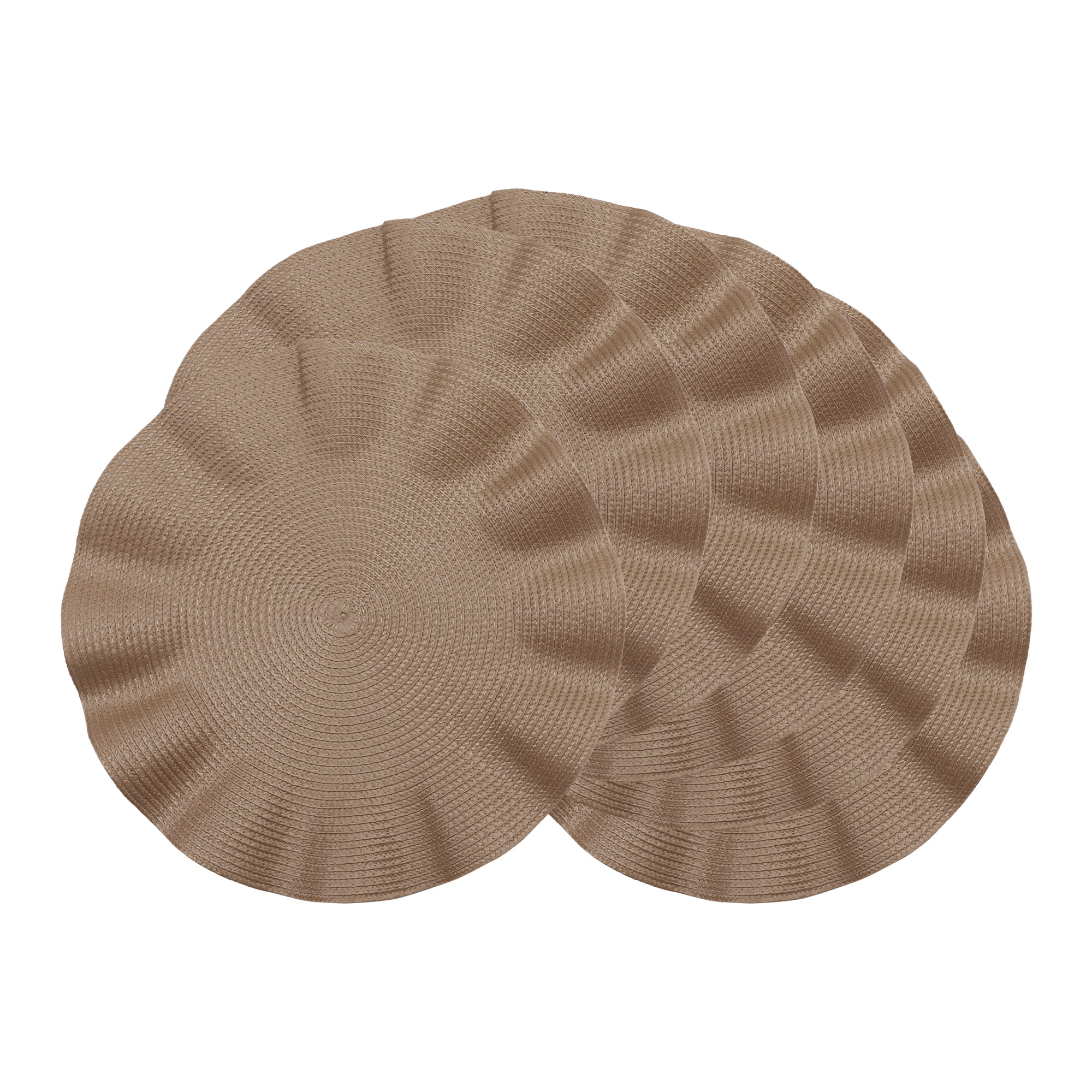Unique Bargains Set of 6 Washable Farmhouse Placemats Indoor Coffee