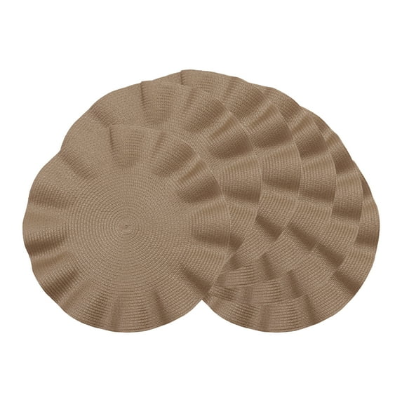 Unique Bargains Set of 6 Washable Farmhouse Placemats Indoor Coffee