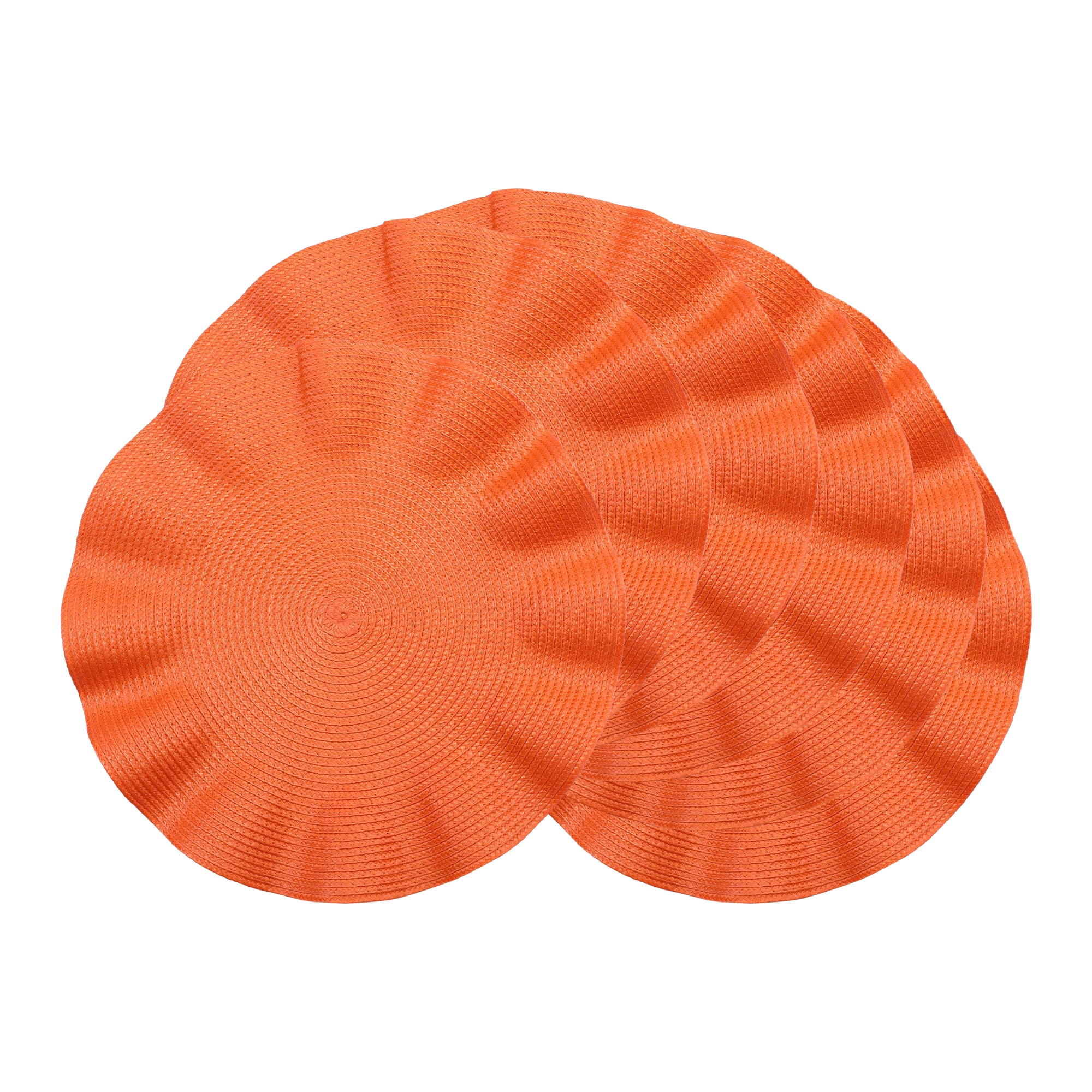 Unique Bargains Set of 6 Washable Farmhouse Placemats Indoor Orange