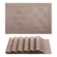 thumbnail image 1 of Unique Bargains Set of 6 Washable Plastic Placemats Kitchen Mat Rose Gold, 1 of 6