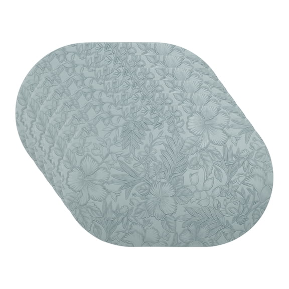 Unique Bargains Set of 6 Waterproof Heat Resistant Leather Placemats Blue