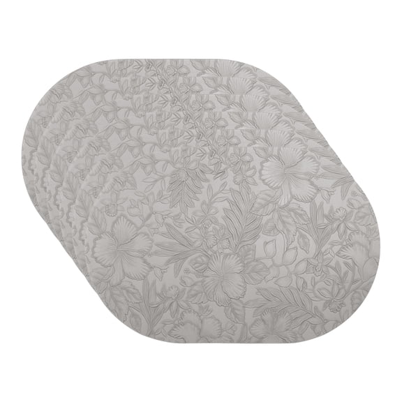 Unique Bargains Set of 6 Waterproof Heat Resistant Leather Placemats Gray