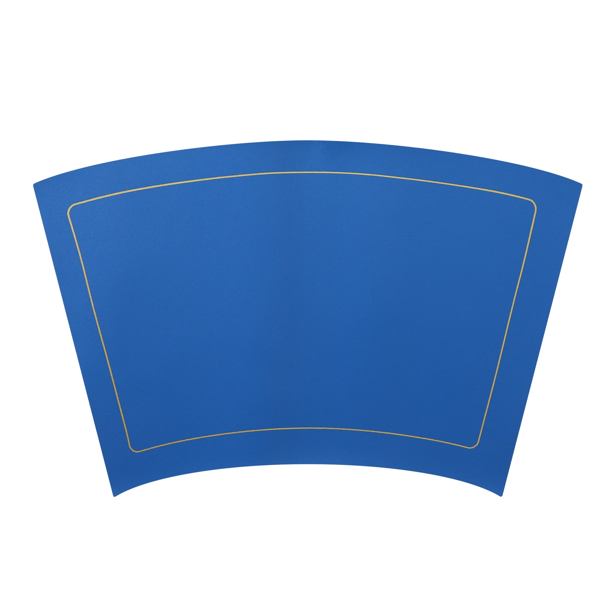 Unique Bargains Set of 6 Wedge Faux Leather Heat Resistant Wipe Clean Round Table Mats Blue