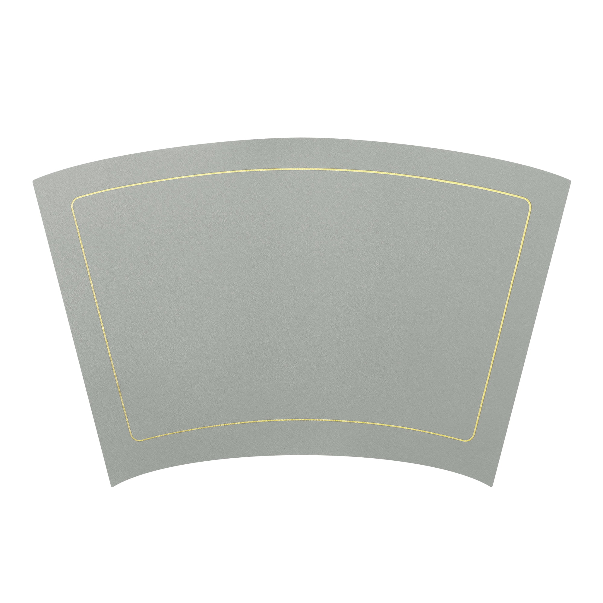 Unique Bargains Set of 6 Wedge Faux Leather Heat Resistant Wipe Clean Round Table Mats Grey