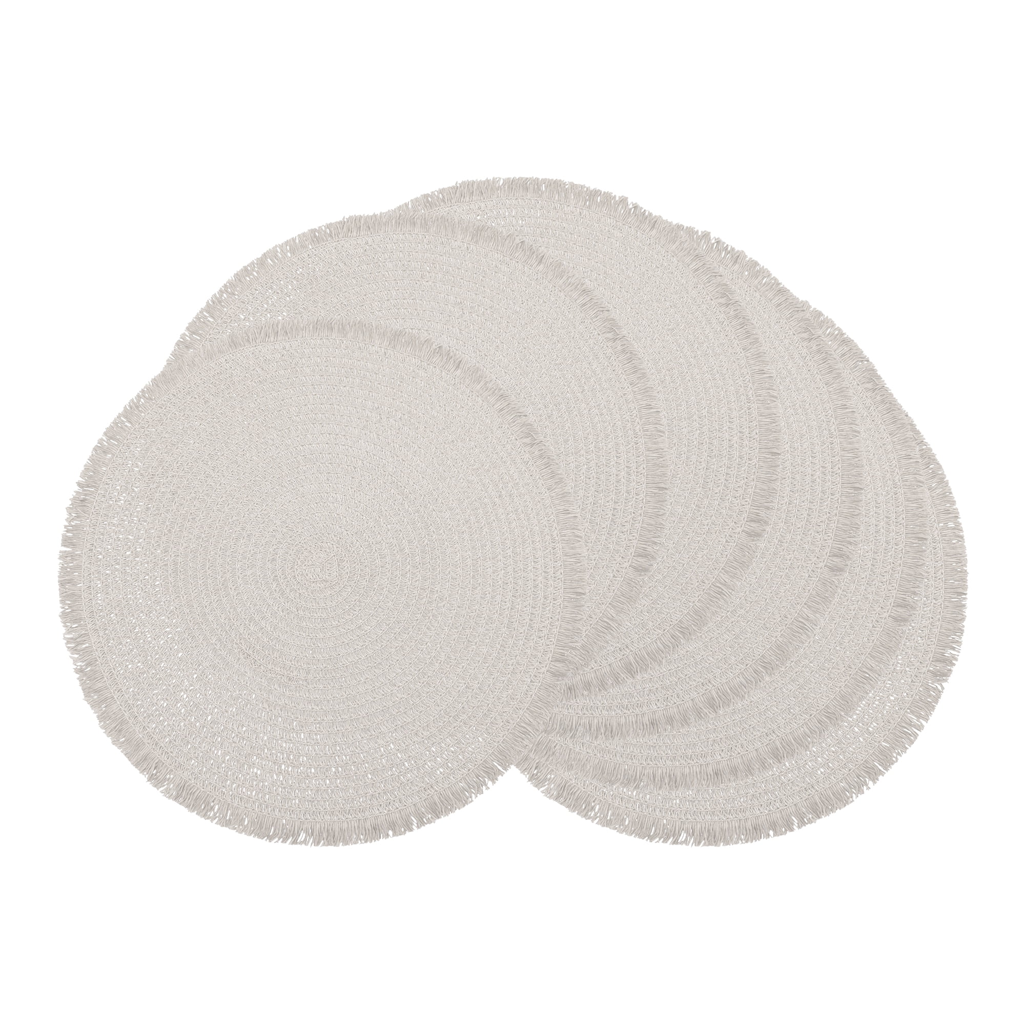 Unique Bargains Set of 6 Woven Placemats for Kitchen Use Gray 15x15inch