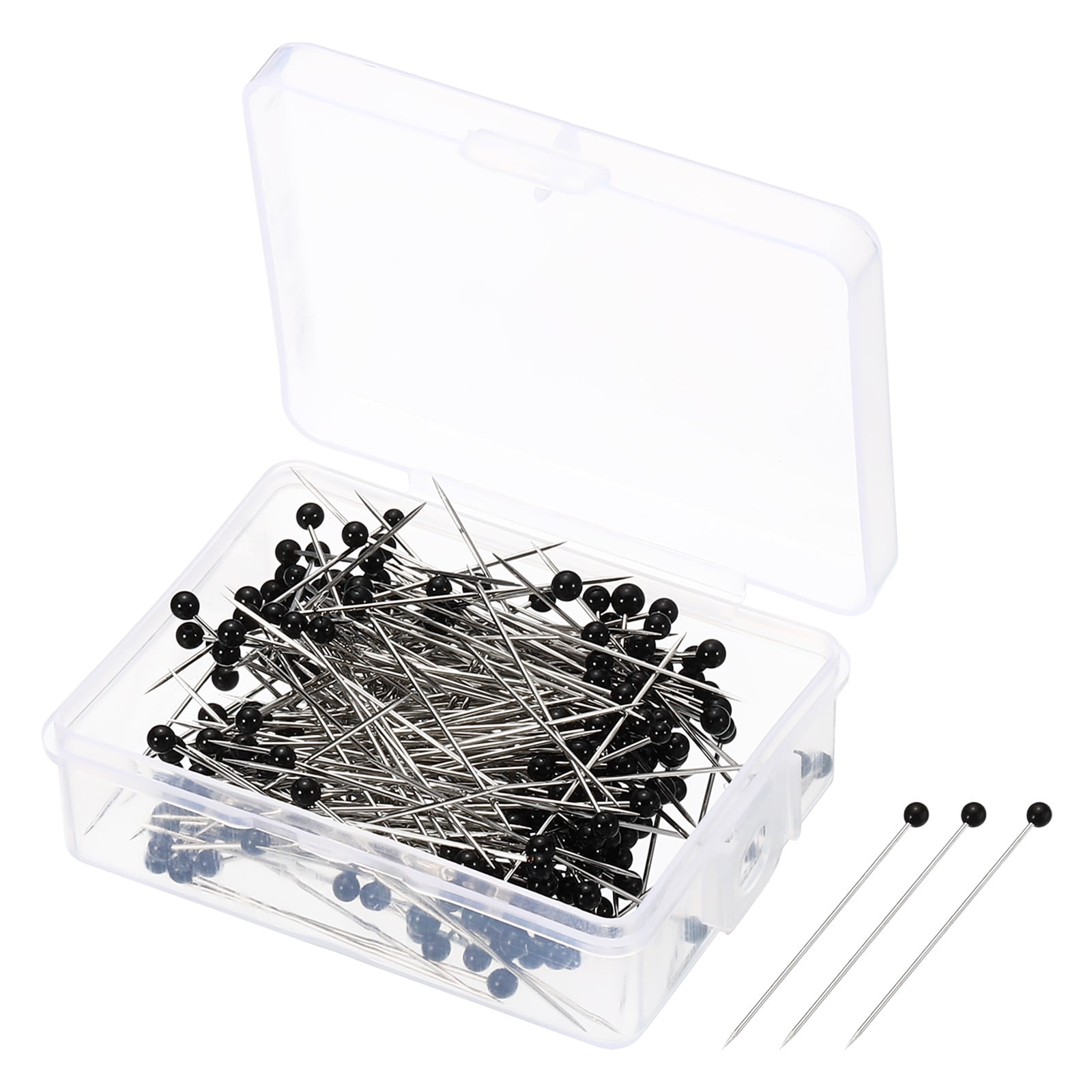 Unique Bargains Sewing Pins Ball Glass Head Straight Quilting Pin Black 250 Pcs