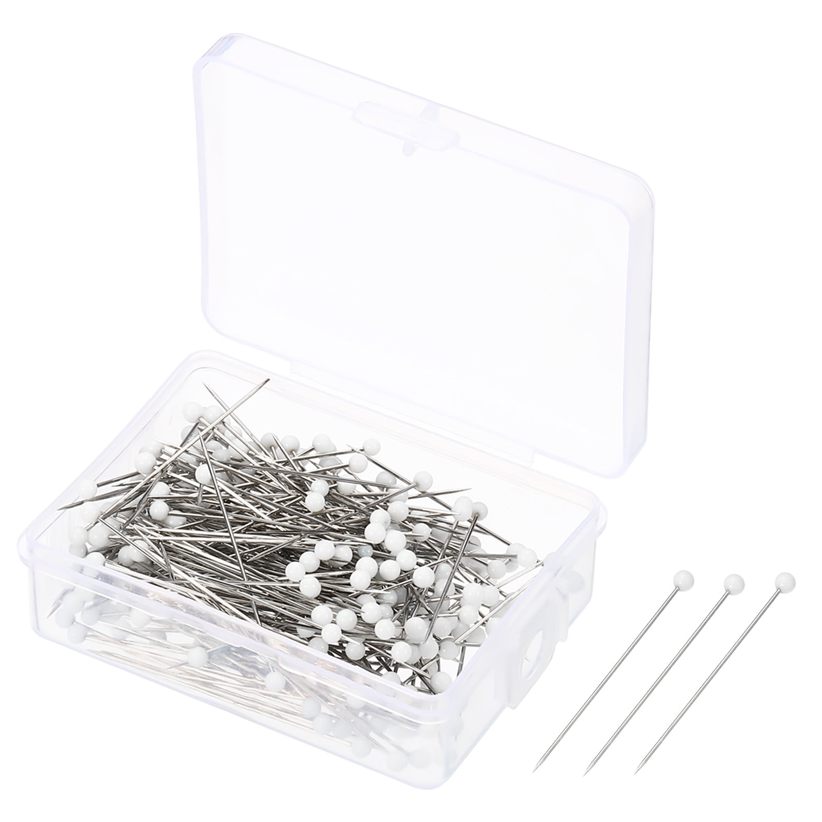 Unique Bargains Sewing Pins Ball Glass Head Straight Quilting Pin White 250 Pcs