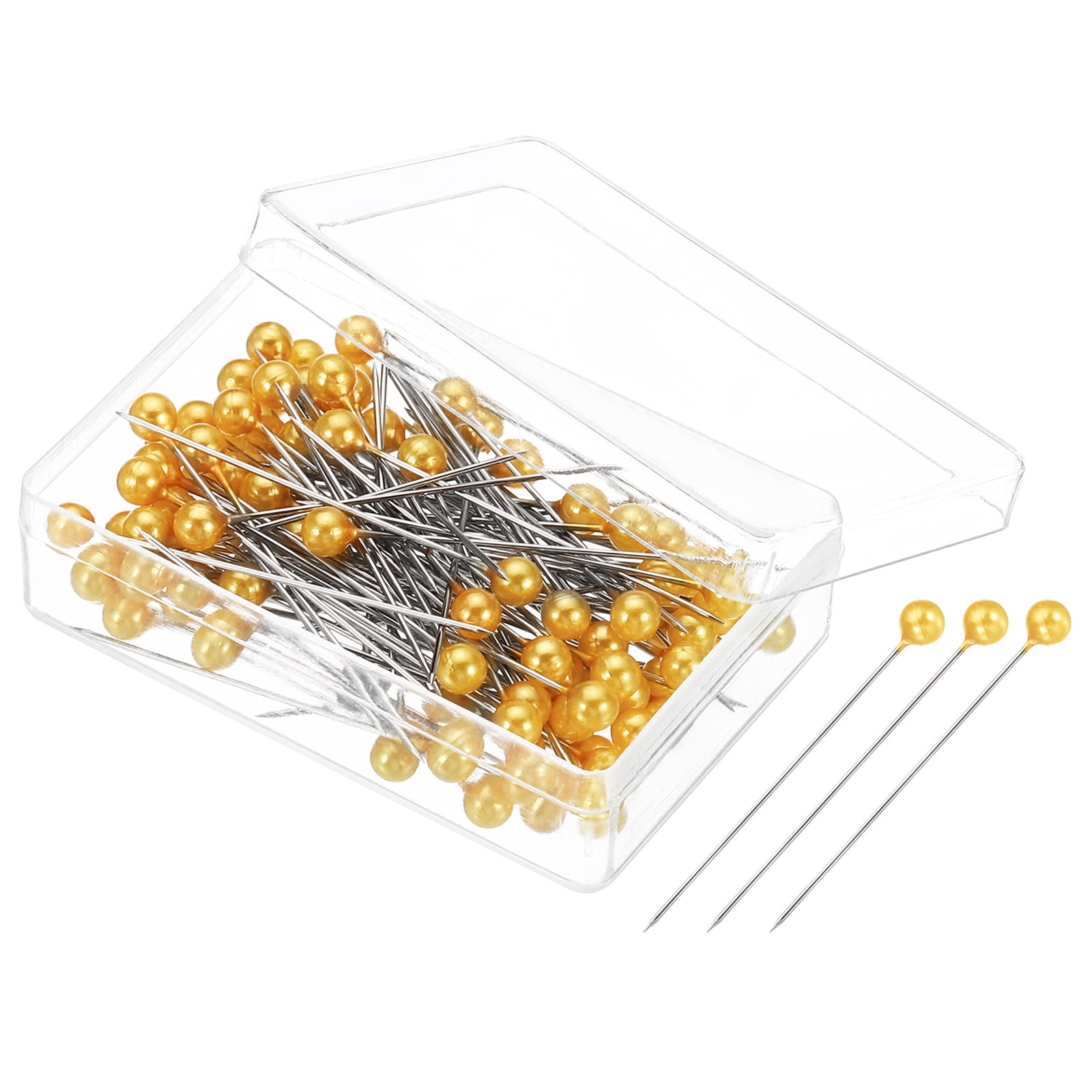 Unique Bargains Sewing Pins Straight Pin with Pearlized Ball Head for Craft Yellow