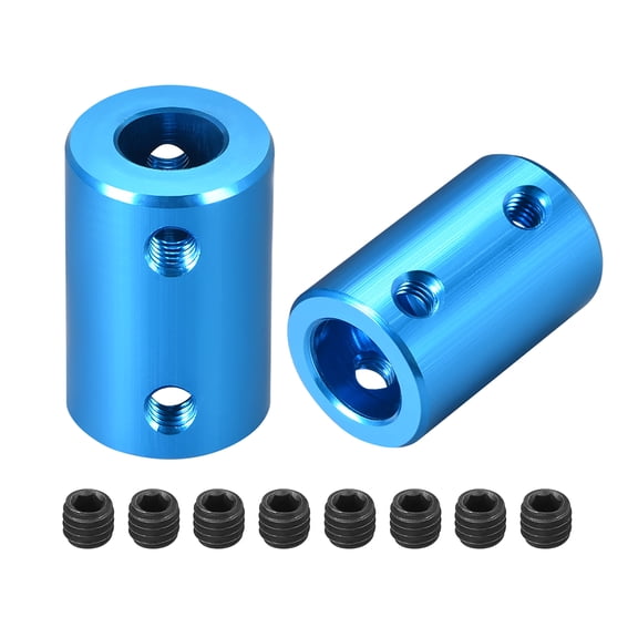 Unique Bargains Shaft Coupling 8mm to 10mm Bore L25xD16 Robot Motor Wheel Rigid Coupler Connector Blue 2 Pcs
