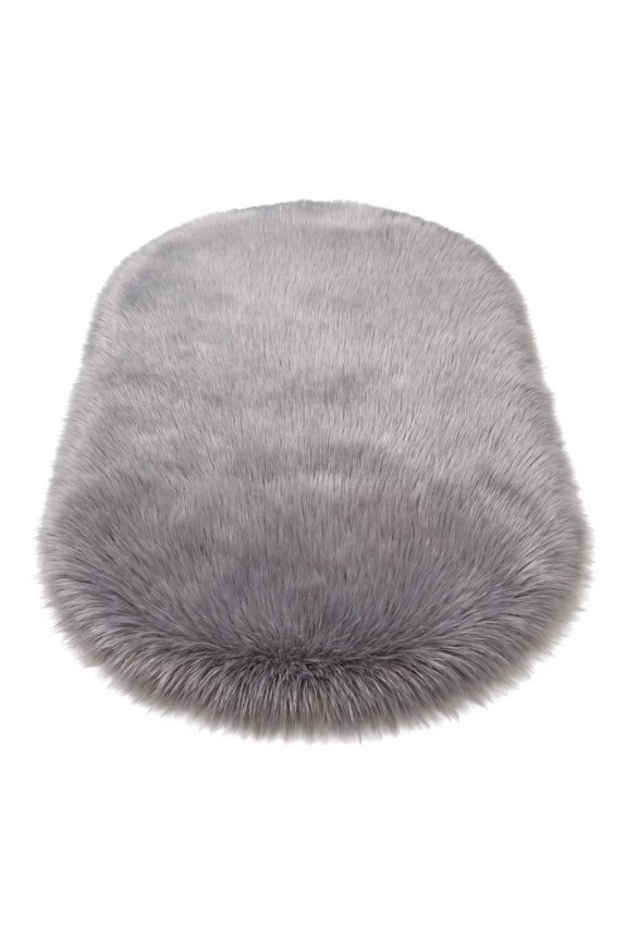 Shaggy Area Rug Ultra Fluffy Non-Slip Fuzzy Carpet 24" x 16" Light Gray