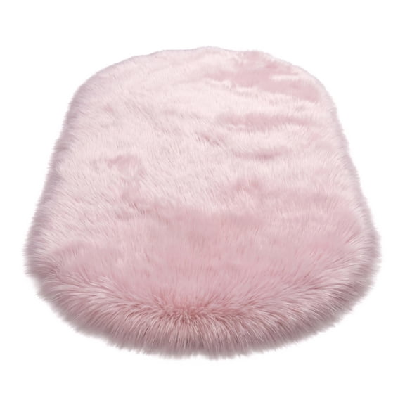 Unique Bargains Shaggy Area Rug Ultra Fluffy Non-Slip Fuzzy Carpet 32" x 20" Light Pink
