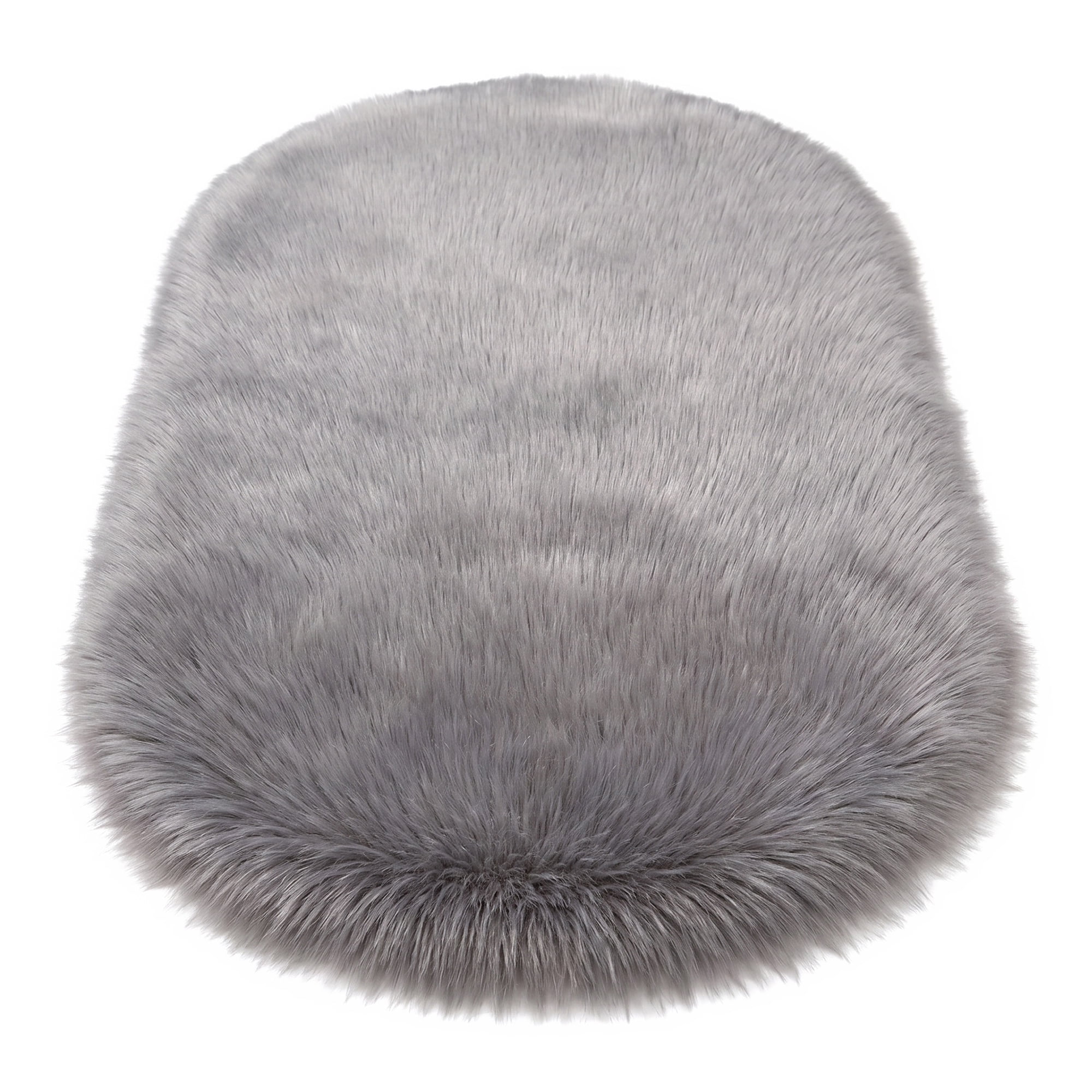 Unique Bargains Shaggy Area Rug Ultra Fluffy Non-Slip Fuzzy Carpet 35" x 24" Light Gray