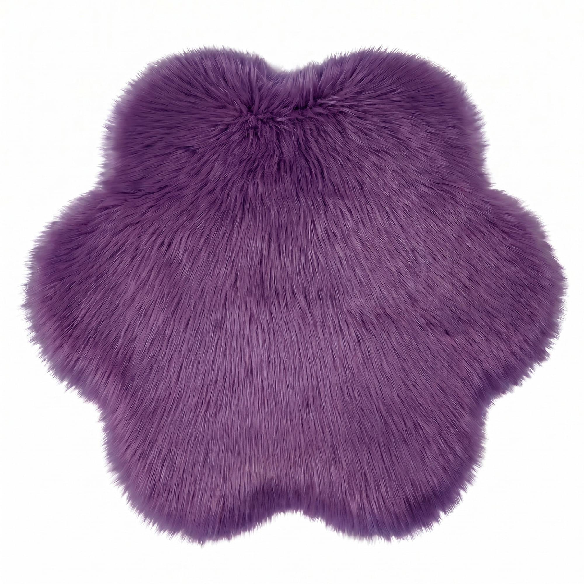 Unique Bargains Shaggy Flower Area Rug Fluffy Non-Slip Fuzzy Carpet 20" x 20" Purple