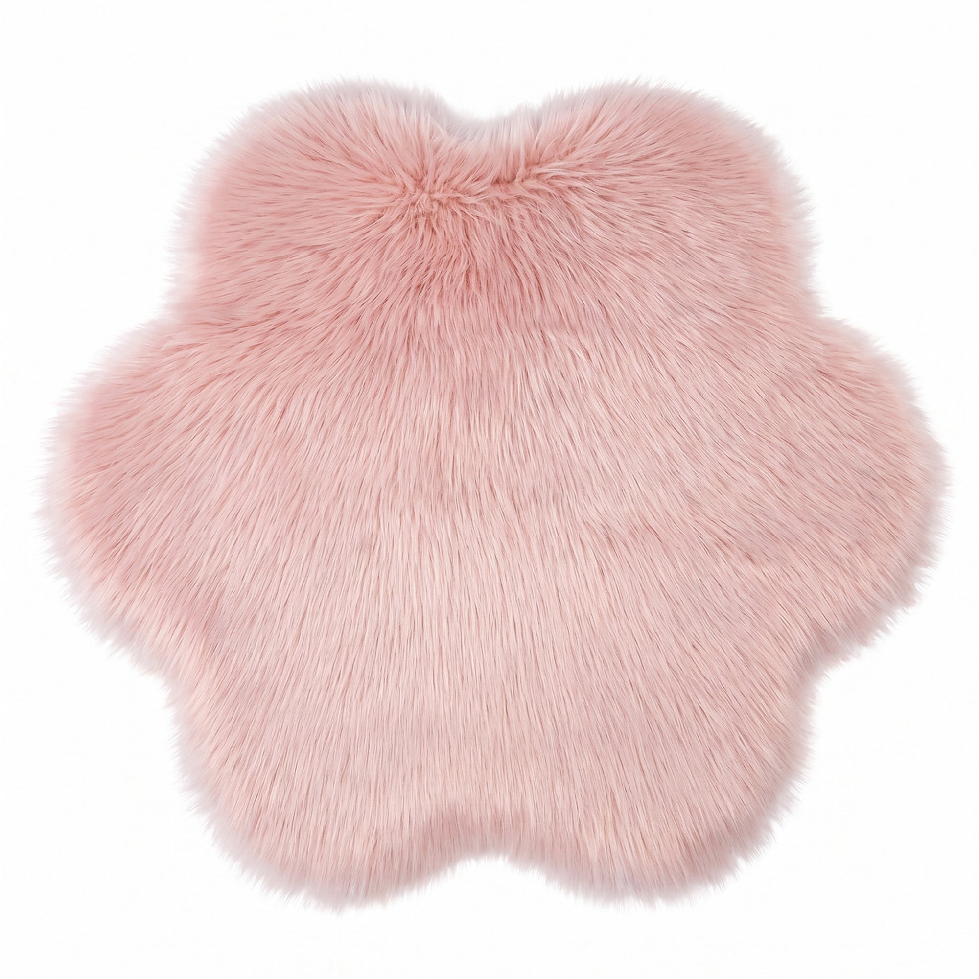 Unique Bargains Shaggy Flower Area Rug Fluffy Non-Slip Fuzzy Carpet 24" x 24" Light Pink