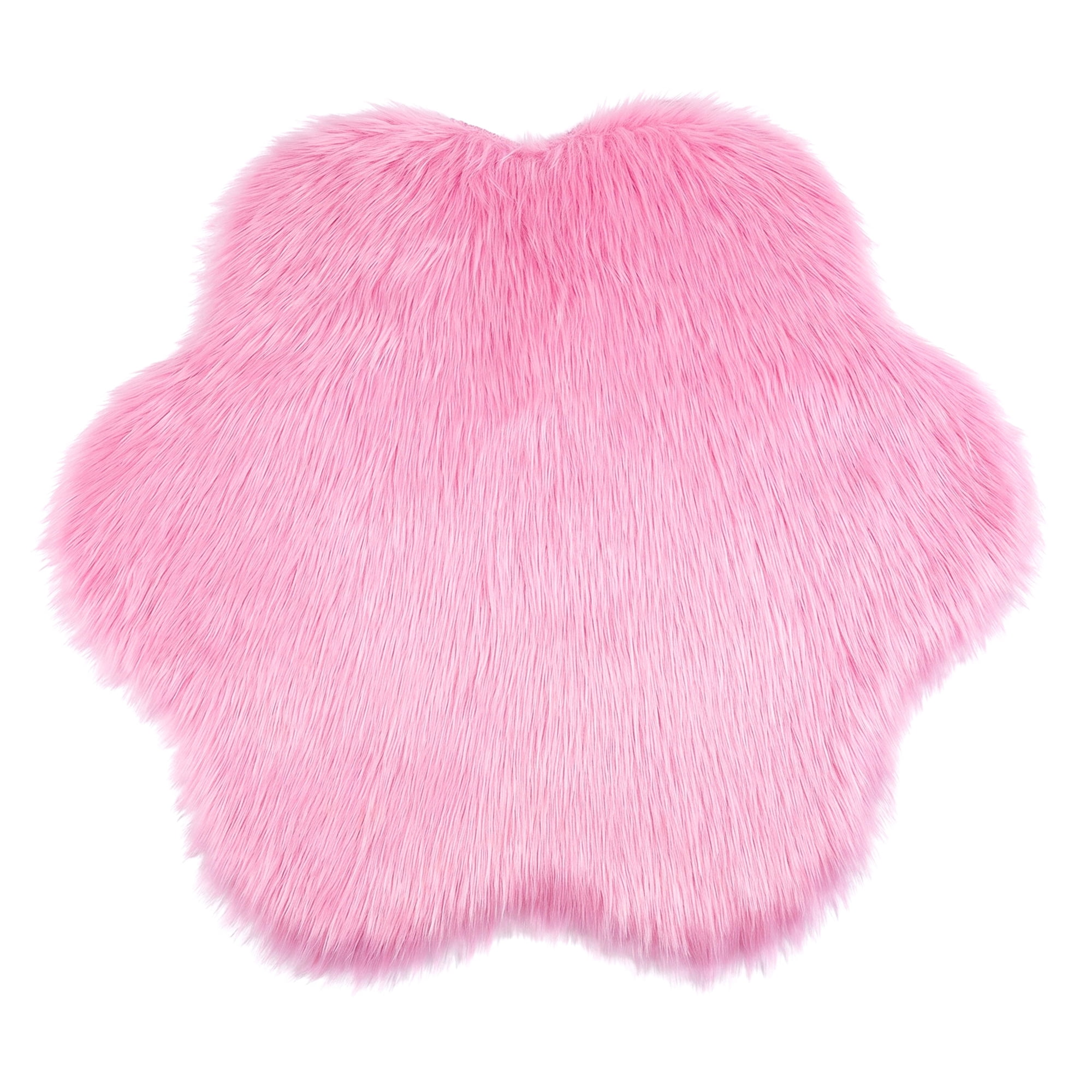Unique Bargains Shaggy Flower Area Rug Fluffy Non-Slip Fuzzy Carpet 24" x 24" Pink